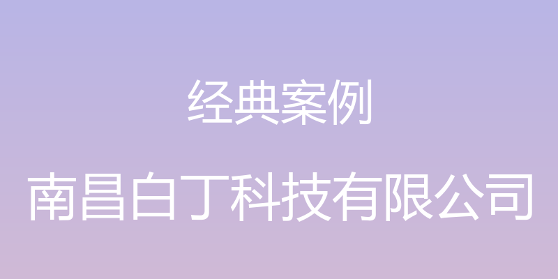 经典案例 - 南昌白丁科技有限公司